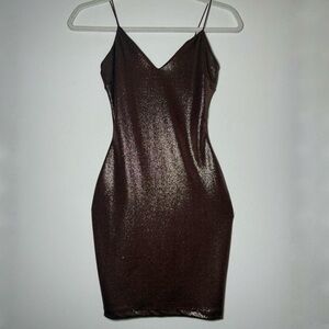 Windsor Shimmering Brown Mini Dress